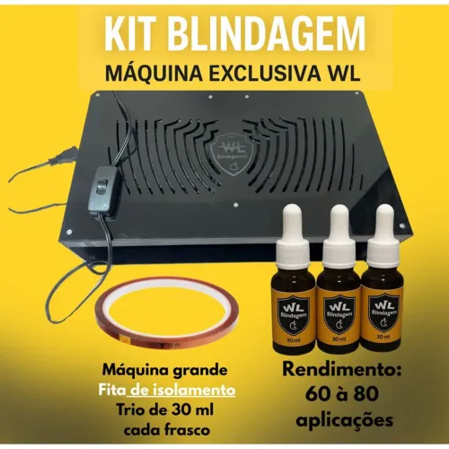 Kit Blindagem de Tela UV Completo - Máquina + Líquidos | Nunca Usado