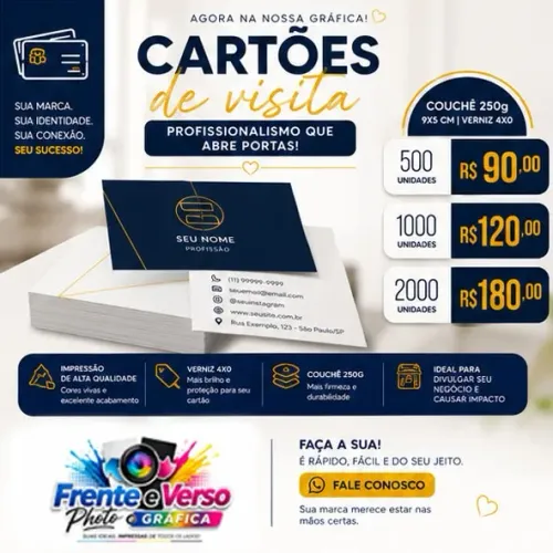 CARTÕES DE VISITA COUCHÊ 250G
