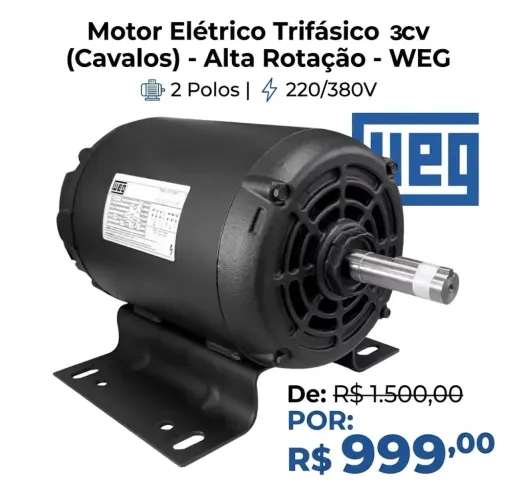 Motor WEG 3cv trifásico