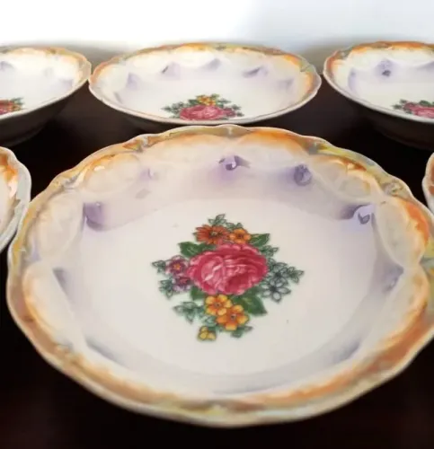 Conjunto de sobremesa - Porcelana anos 50/60 - 7 peças
