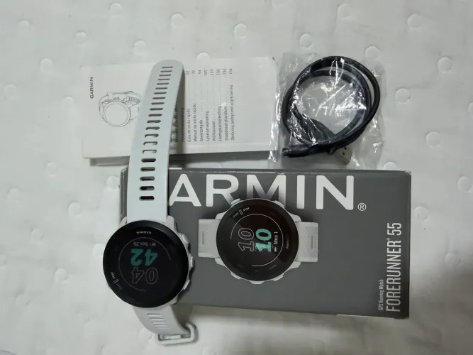 GarminForerunner 55 Branco Relógio Fitness GPS Corrida
