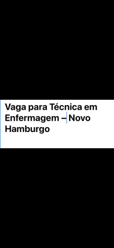 Vaga de técnica de enfermagem 