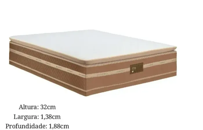 Colchão Casal com Molas Ensacadas Com Pillow Prime Plus 138x188x32