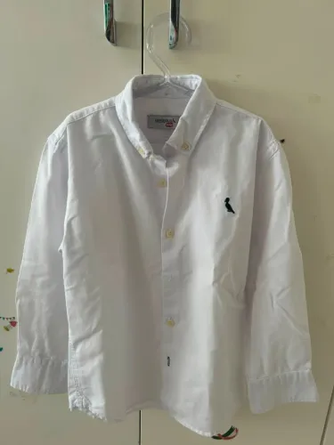 Camisa Reserva Mini Oxford branca - Tamanho 6