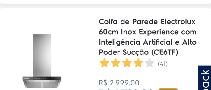 Coifa Eletrolux parede 110v na caixa
