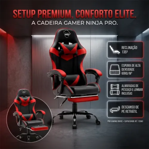 Conforto Extremo para Longas Horas! - Cadeira Gamer Reclinável