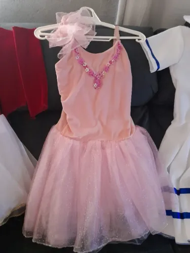 Vestido bailarina tam 12 rosa com assessórios