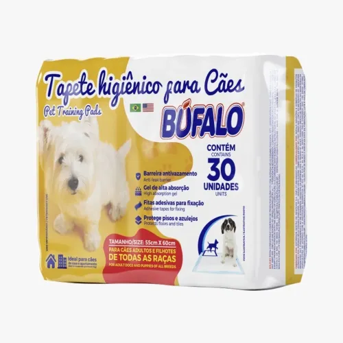 Tapete Higiênico Búfalo 60x55cm 30 unidades