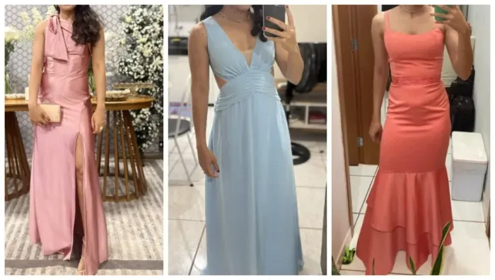KIT COM 3 VESTIDOS DE FESTAS - USADOS 1X