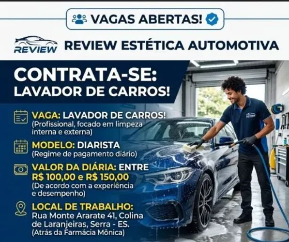 Lavador de Carros, Lava Jato, Vip, Polidor