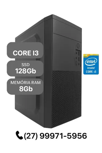 Computador PC Intel Core i3 8GB RAM SSD NVMe Windows 10/11 - 6 Meses de Garantia