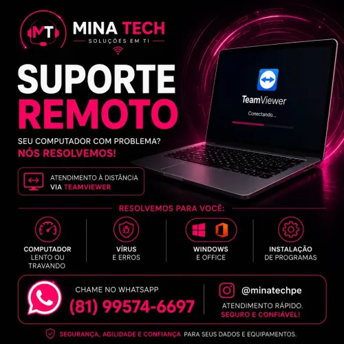 Suporte Remoto para Computador | PC Lento, Vírus, Windows e Office