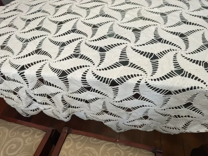 Toalha de crochê mesa 4 lugares