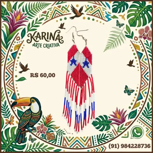 Brinco de artesanal Bandeira do Pará