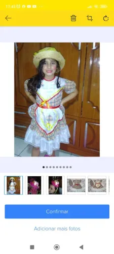 Fantasia de festa infantil + chapéu de brinde 