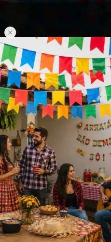 Bandeirinha festa junina plástico durável