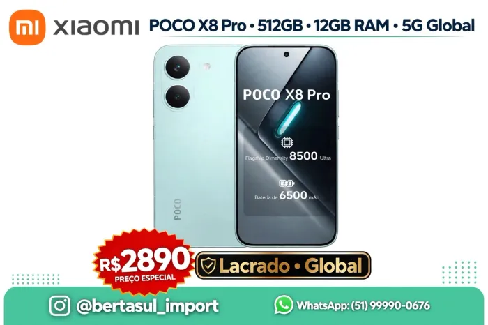 Celular poco x8 pro 512gb,12ram global 5g lacrado
