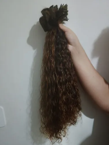 Cabelo humano , morena llumiada 55/65 cm 