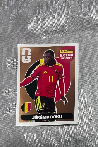 Figurinha extra sticker Jéremy Doku bronze