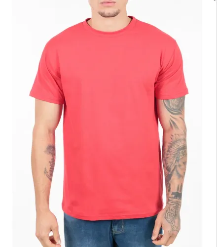 Camisa gola careca algodao penteado