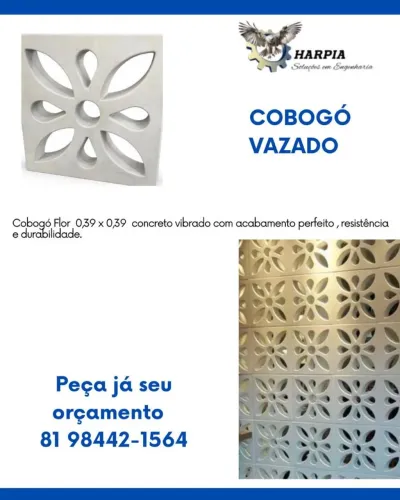 Cobogo concreto vibrado 