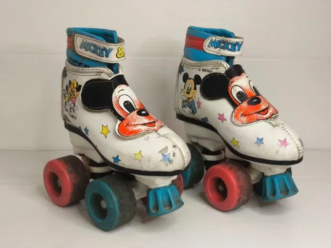 Patins Mickey e Minnie Disney Vintage - Raríssimo Anos 80<br>