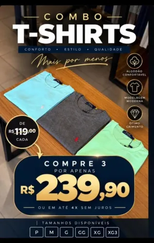 Super oferta da semana Combo de camisetas