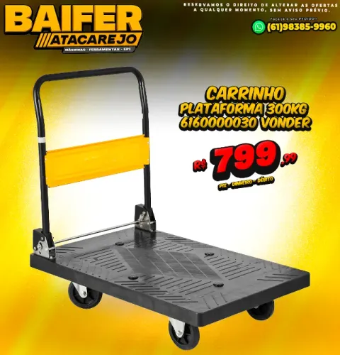 Carrinho Plataforma 300Kg 6160000030 Vonder