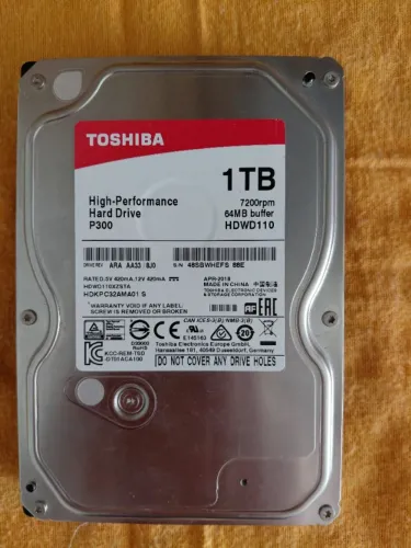 HD Toshiba P300 1TB, 7200rpm, 3.5, 64mb de cache, sata 3