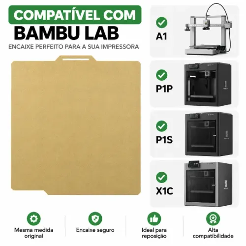 Placa Pei Texturizada Compatível Bambu lab A1 X1 X1c P1p P1s