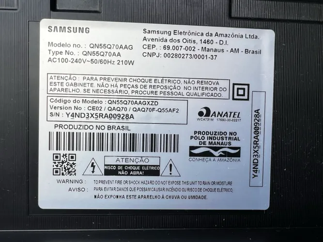 Somente para peças TV Samsung 55 polegadas
