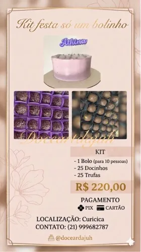 Kit festa só um bolinho R$ 220,00