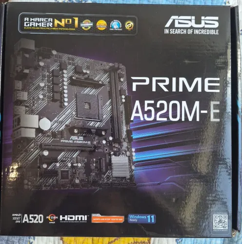 Placa Mãe ASUS Prime A520M-E AM4 DDR4 - Usada + Caixa Original (2 anos de uso)