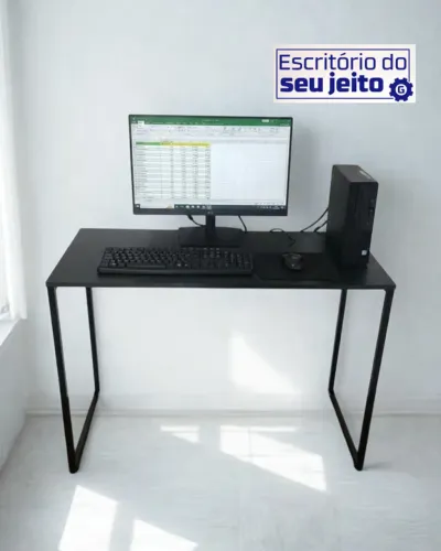 Mesa de Escritório 1m NOVA Escrivaninha Multiuso Birô Industrial para Computador de Estudo