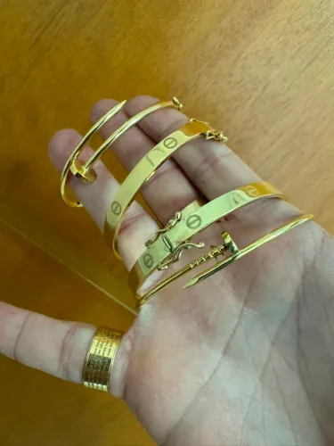Braceletes de ouro 12.47g 18k procedência garantia eterna