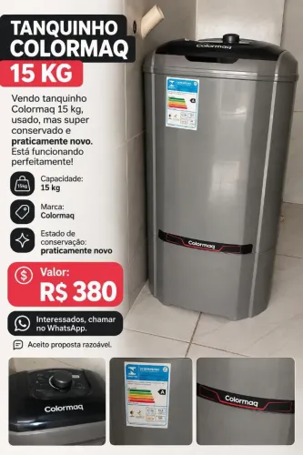 Tanquinho 15 kg