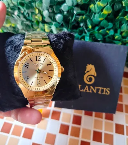 Relógio Atlantis Gold Dourado 