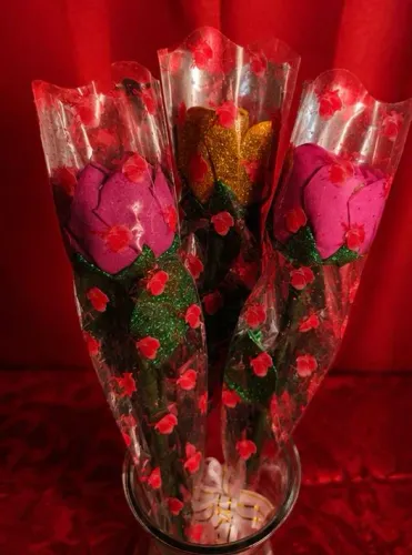 Flores de decoração com bombom 