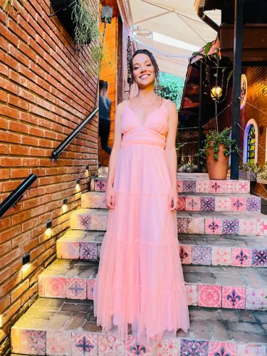 Vestido Coral Tamanho P