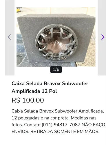 Caixa Selada Bravox Subwoofer Amplificada 12 Polegadas