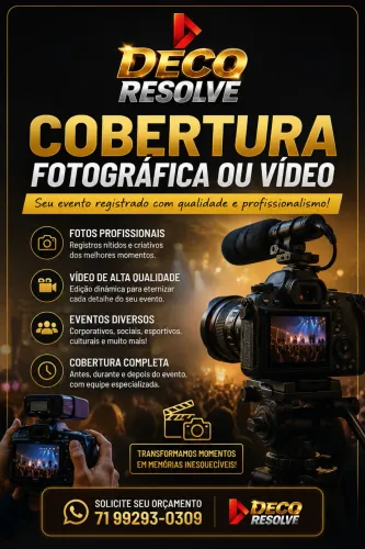 Cobertura evento fotografia e filmagem