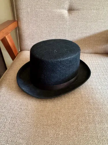 Cartola Clássica Preta em Feltro - Estilo Vintage