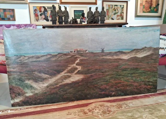 Quadro de 1920 Antigo Grande, tela , Antiguidade., móveis , decoração,  retrato,  vintage 