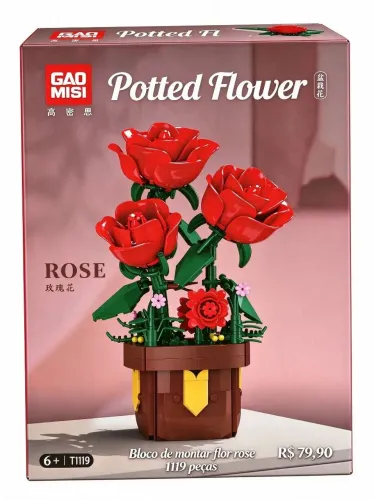 Bloco de.montar flor ornamental