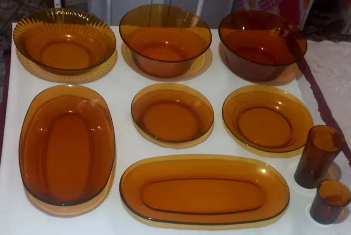 Conjunto duralex âmbar original (12 itens)