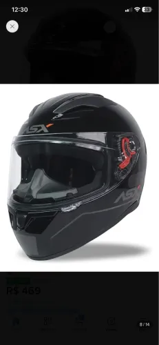 Capacete ASX city preto fosco 