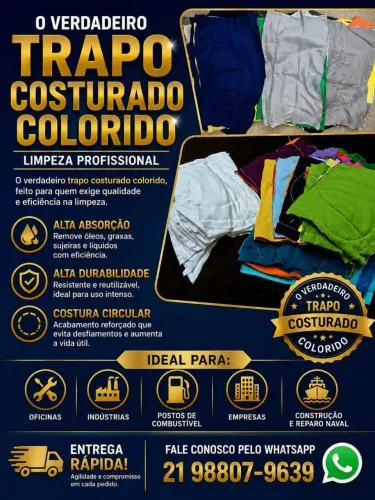 Trapo Pano Costurado Estopa Costurada Retalhos