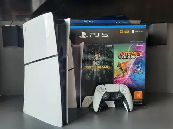 Playstation 5 slim mídia digital 1tb Bundle Ratchet & clank e  returnal