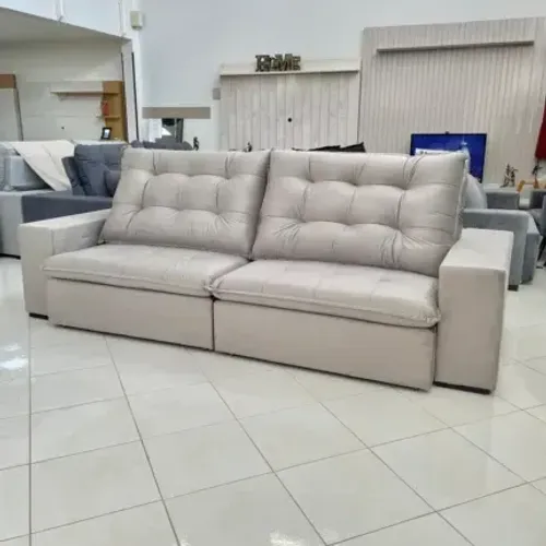 Sofá retrátil berlim 5 pessoas bege