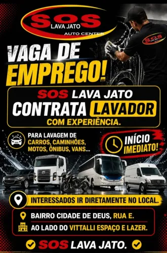 Lavador com ou sem experiência 